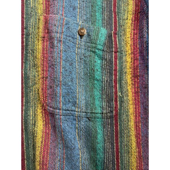 Great Outdoors for Tall Men Vintage Long Sleeve Striped Cotton Mens 16 LT 16.5 - Picture 2 of 5